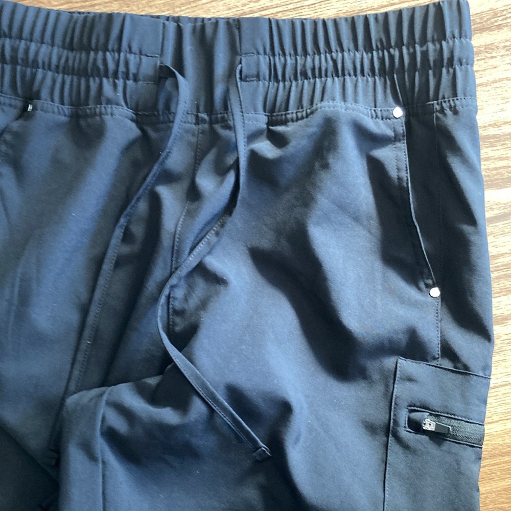 Black Drawstring Scrub Pants - Picture 3 of 4